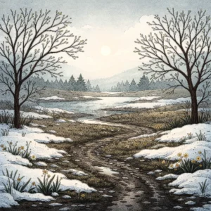 Early spring thaw in the landscape 300x300